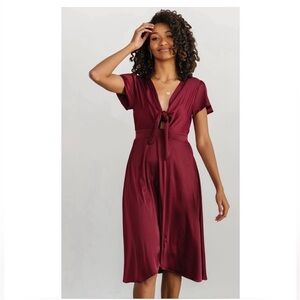 Baltic Born Poppy Satin Midi Dress Size Small